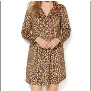 LAUREN Ralph Lauren Women’s Size L Animal Print Sleep shirt Leopard Nightgown